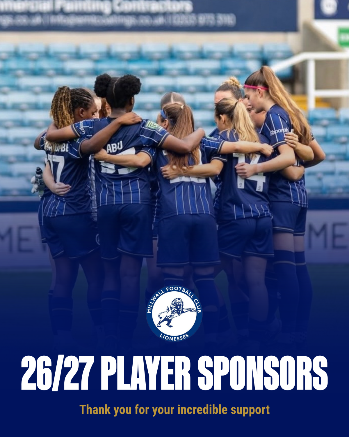 Meet our 2026/27 Millwall Lionesses Player Sponsors