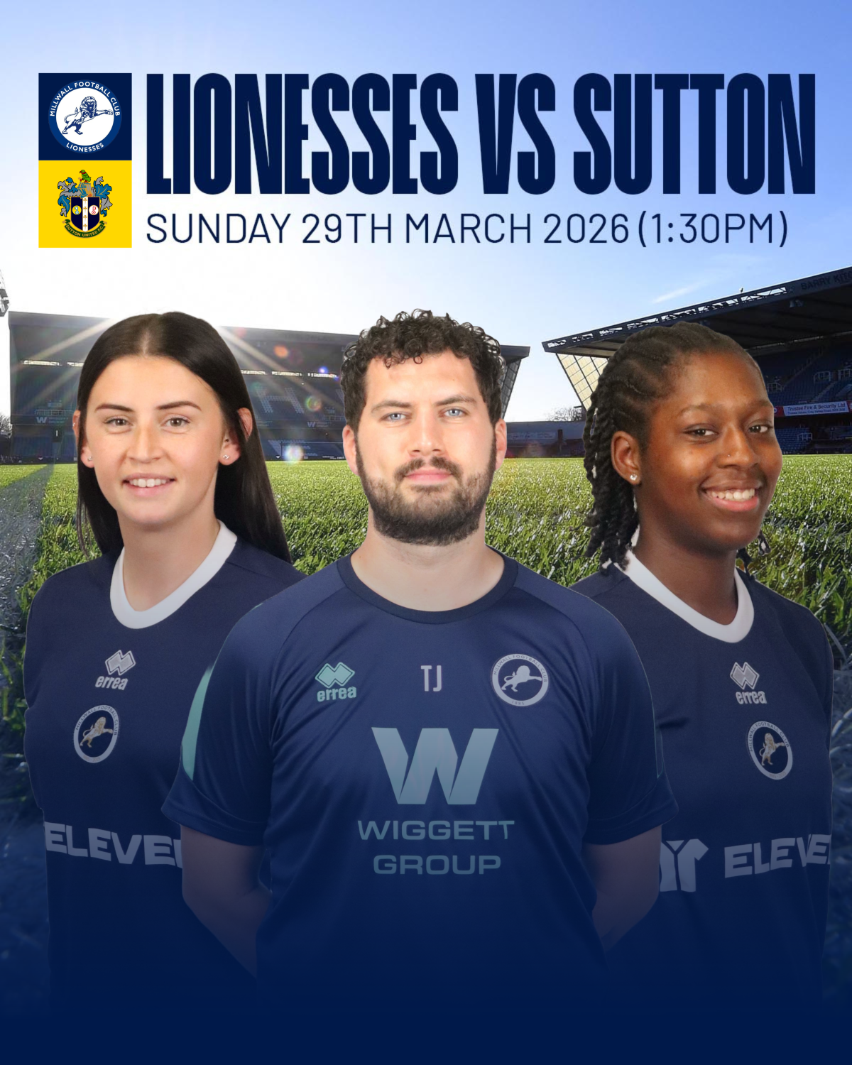 Millwall Lionesses to host Sutton United at The Den
