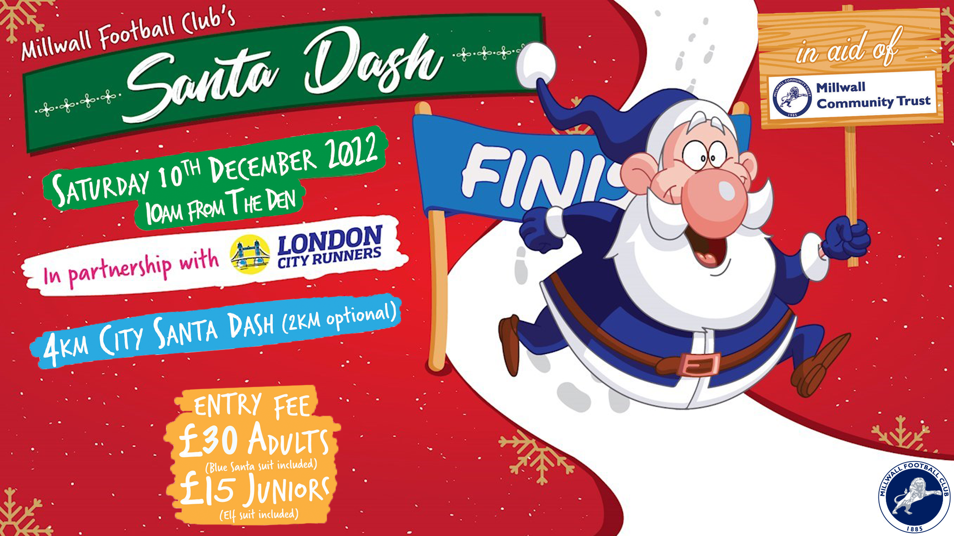 Take part in Millwall's Santa Dash 2022!