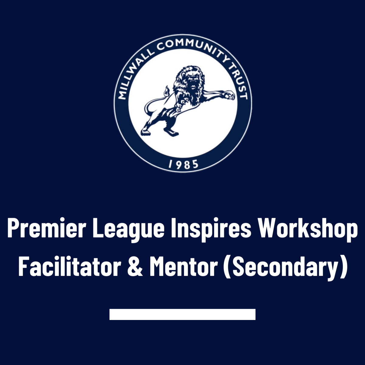 MCT seeking Premier League Inspires Workshop Facilitator & Mentor (Secondary)