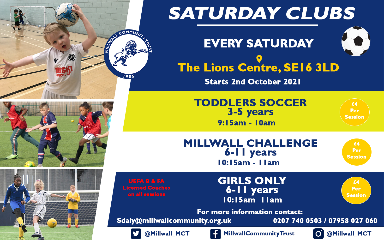 Millwall Community Trust - Saturday Clubs are Back