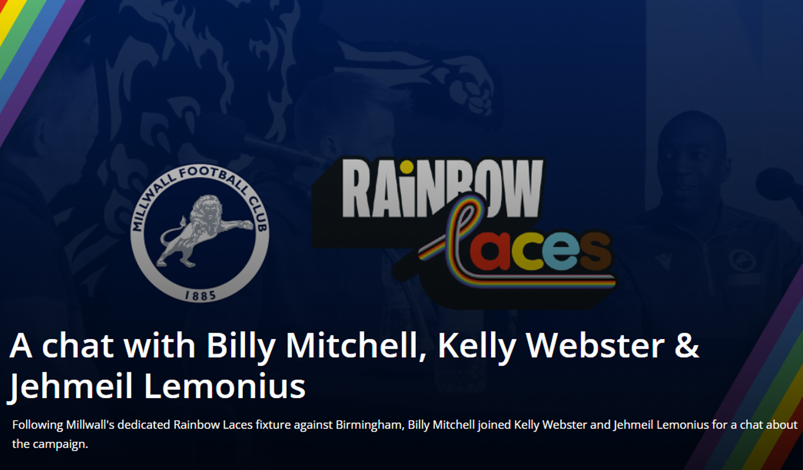 Millwall Community Trust - Trio discuss Rainbow Laces campaign