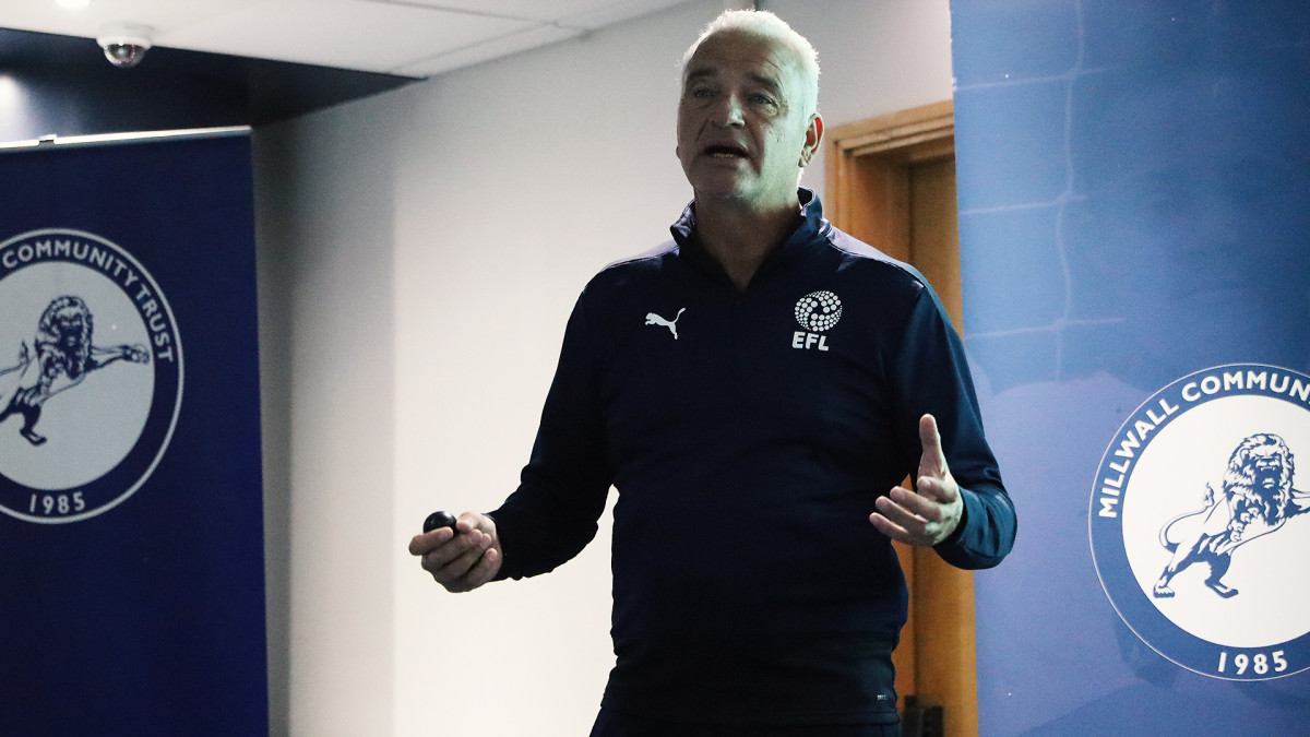 Paul Stewart runs Millwall Safeguarding workshop