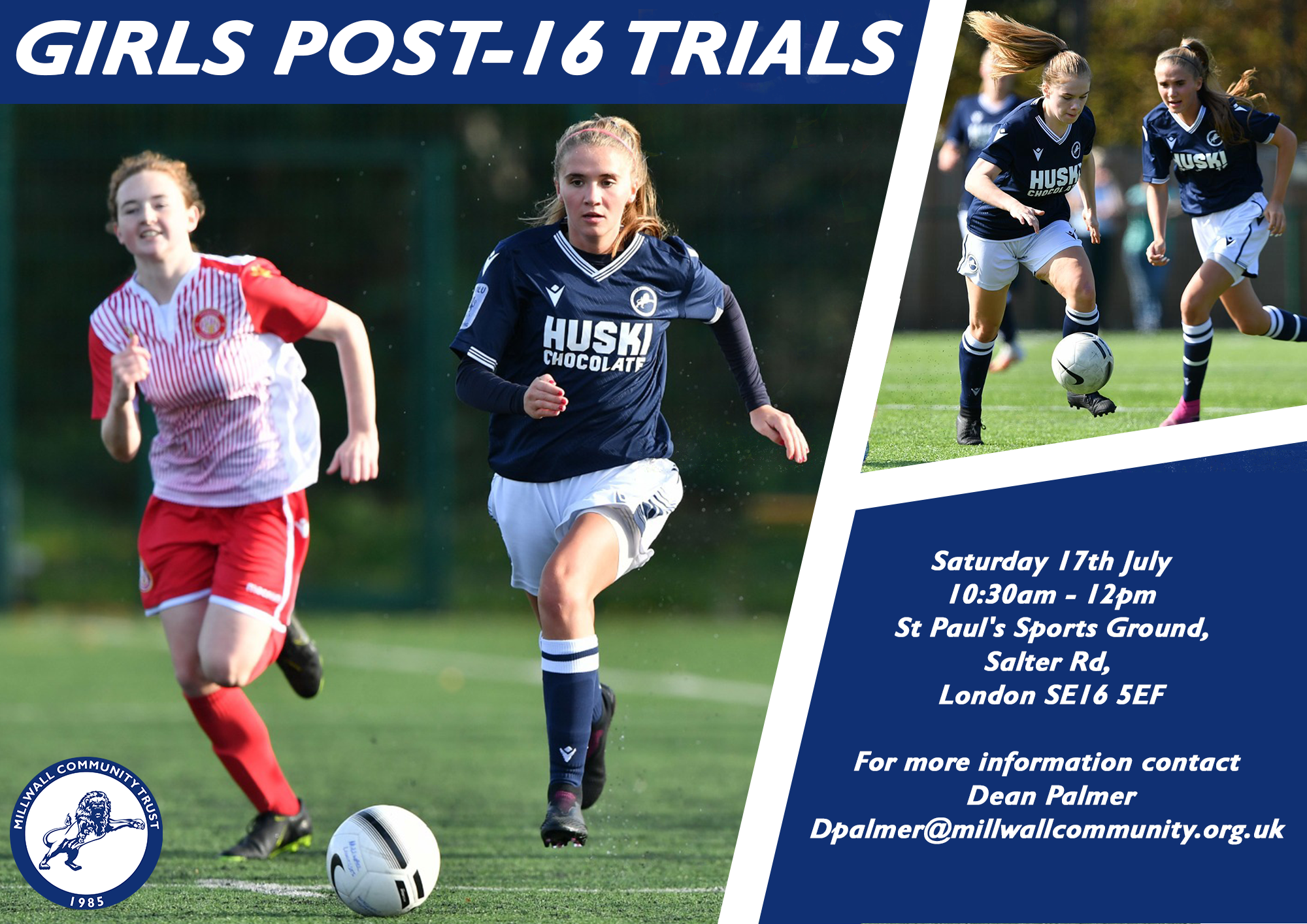 Millwall Community Trust - Girls Post-16 Trials