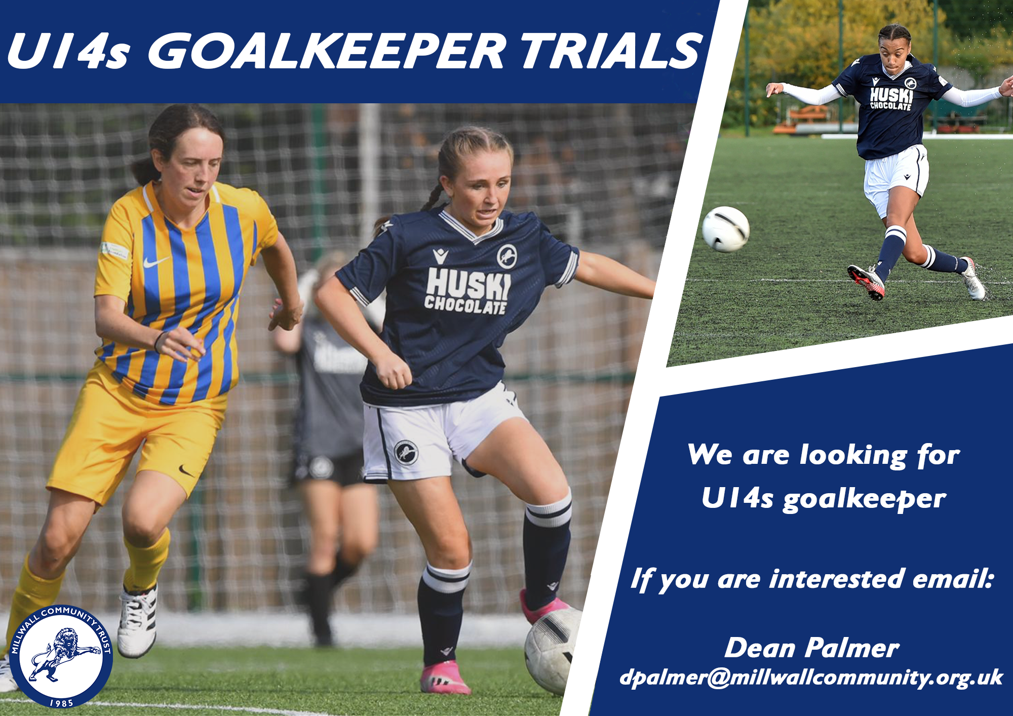 Millwall Community Trust - U14s Millwall Lionesses Goalkeeper Trials