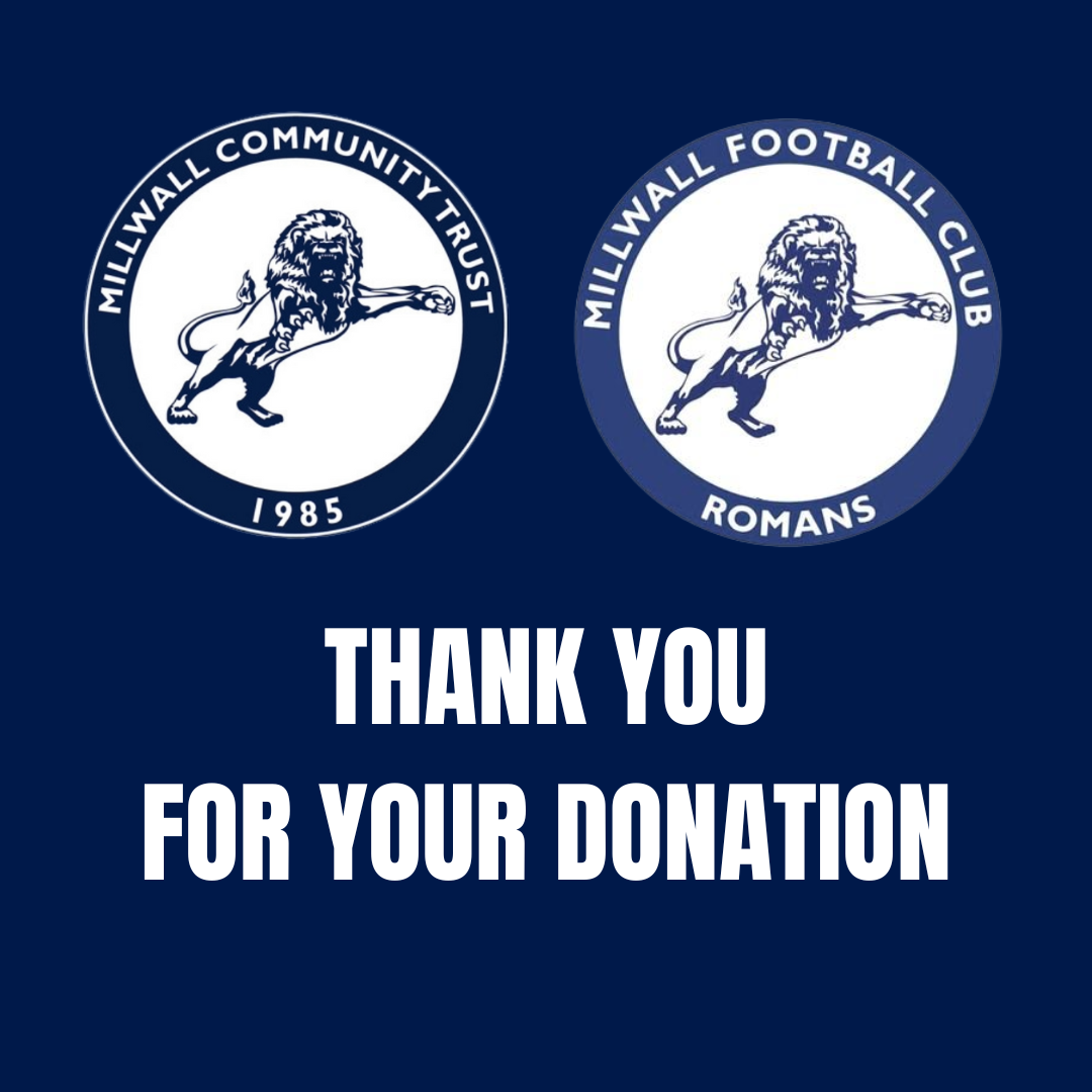 Millwall Community Trust (MCT) would like to thank Millwall Romans for their donation that which will help MCT supply football boots to those in need this summer