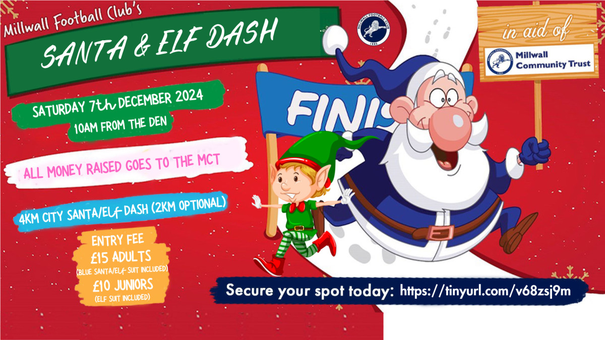 Millwall Football Club's annual Santa and Elf Dash is back!