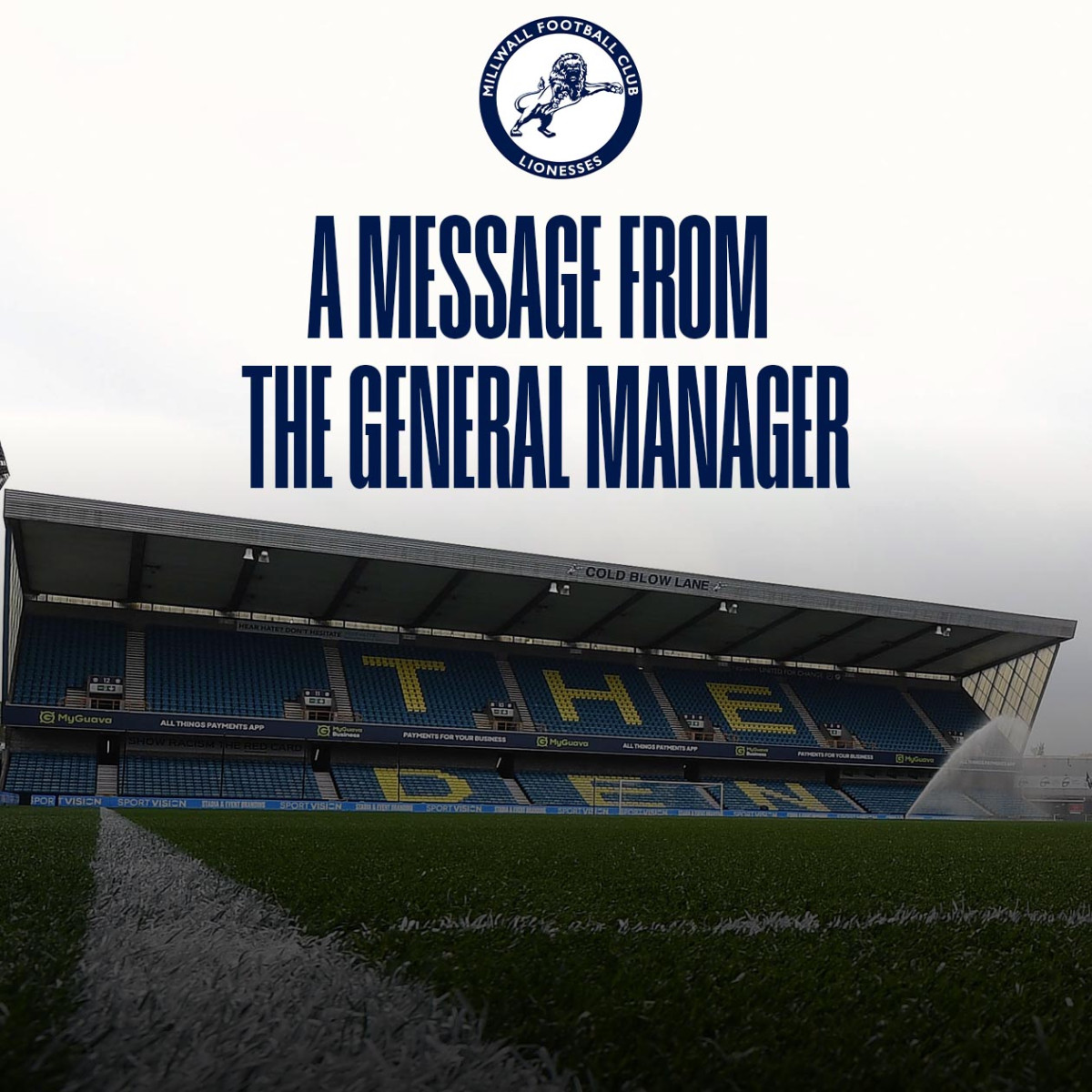 A message from Lionesses General Manager Jason Vincent