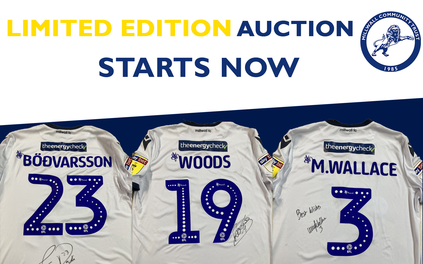 Millwall Community Trust - Millwall Player Signed Jersey Auction