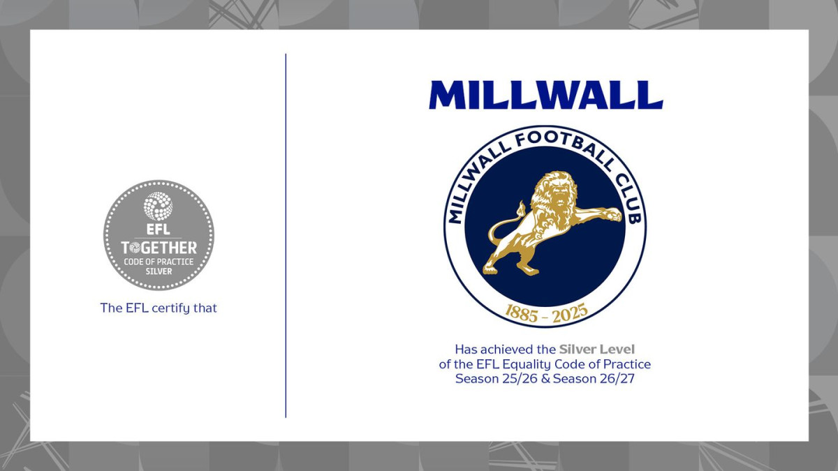 MILLWALL ACHIEVE SILVER STATUS IN EFL EQUALITY CODE OF PRACTICE